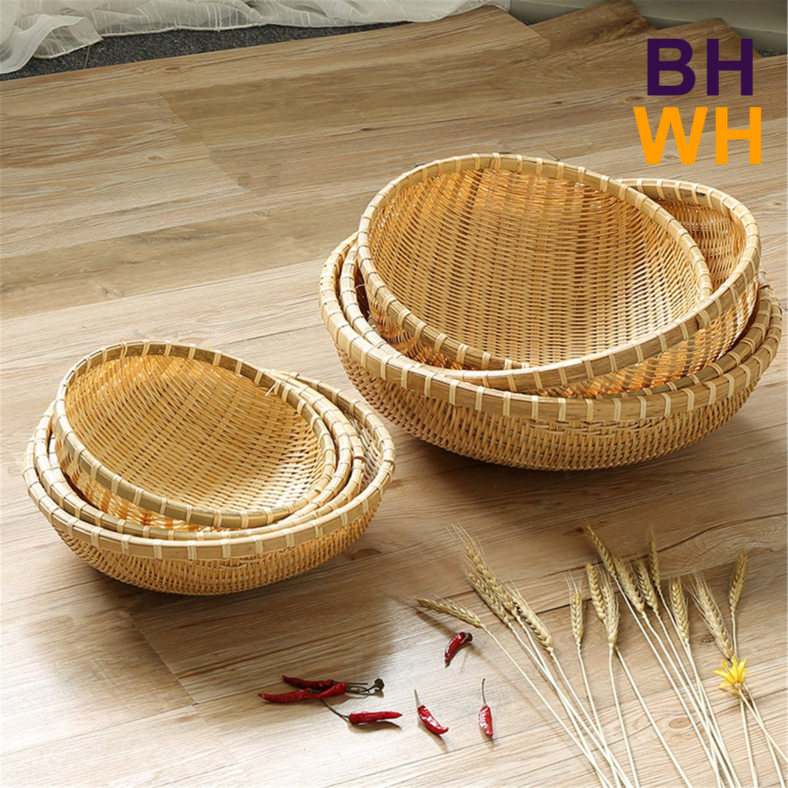 BHWH Round braided fruit basket